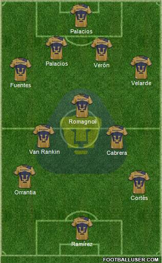 Club de Fútbol Universidad Formation 2013
