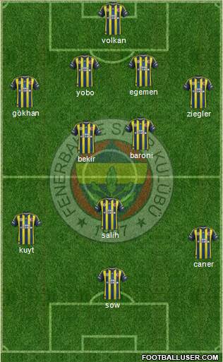 Fenerbahçe SK Formation 2013