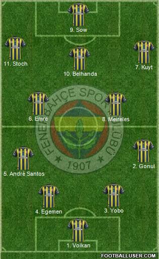 Fenerbahçe SK Formation 2013