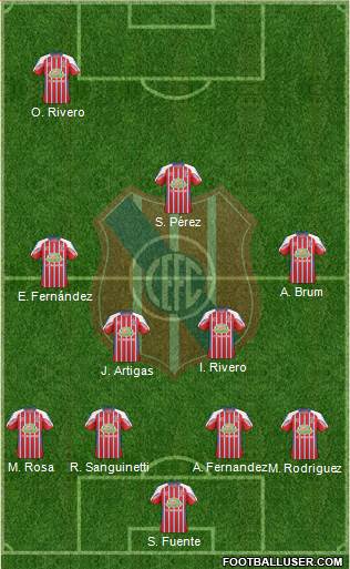 Central Español Fútbol Club 4-5-1 football formation