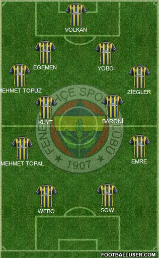 Fenerbahçe SK Formation 2013