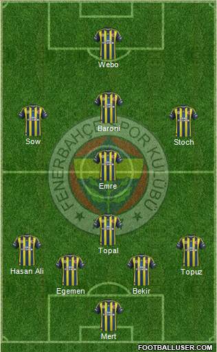 Fenerbahçe SK Formation 2013