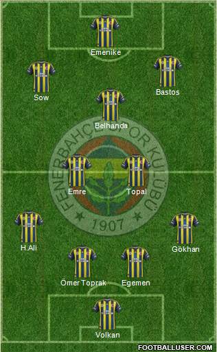Fenerbahçe SK Formation 2013