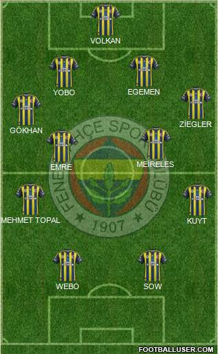 Fenerbahçe SK Formation 2013