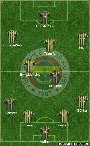 Fenerbahçe SK Formation 2013