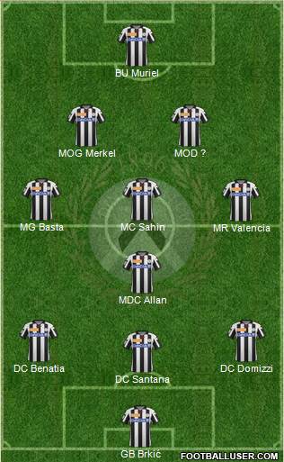 Udinese Formation 2013