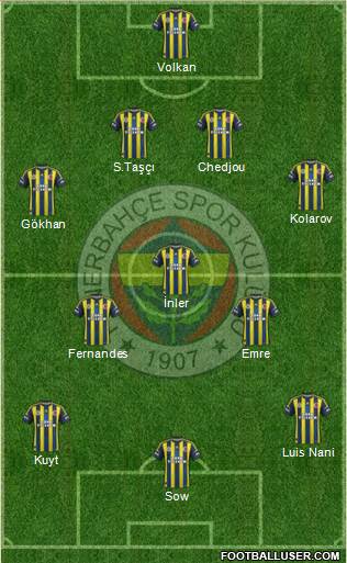 Fenerbahçe SK Formation 2013