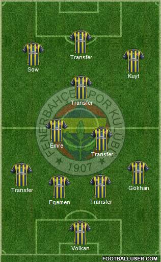 Fenerbahçe SK Formation 2013
