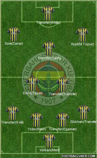 Fenerbahçe SK Formation 2013