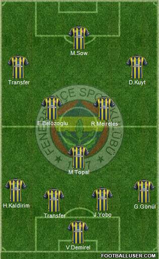 Fenerbahçe SK Formation 2013