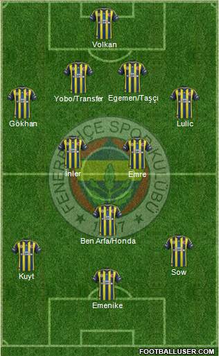 Fenerbahçe SK Formation 2013