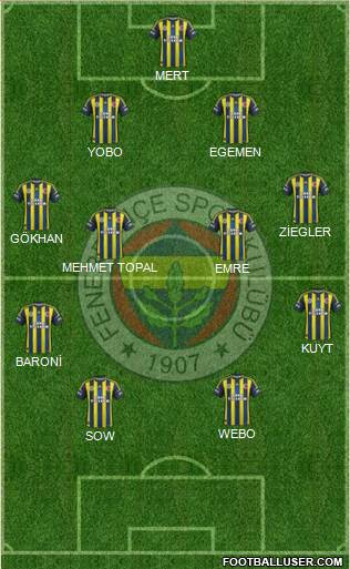 Fenerbahçe SK Formation 2013