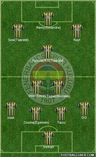 Fenerbahçe SK Formation 2013