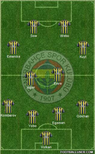 Fenerbahçe SK Formation 2013