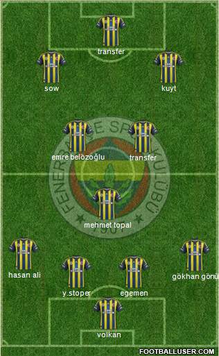 Fenerbahçe SK Formation 2013