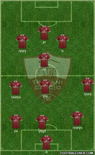 Trapani 4-2-1-3 football formation