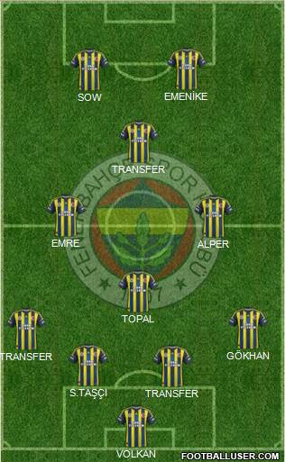 Fenerbahçe SK Formation 2013