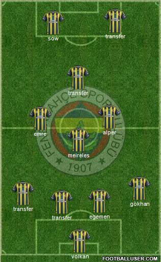 Fenerbahçe SK Formation 2013