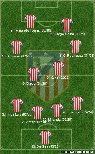 C. Atlético Madrid S.A.D. Formation 2013