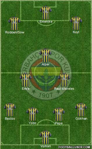 Fenerbahçe SK Formation 2013