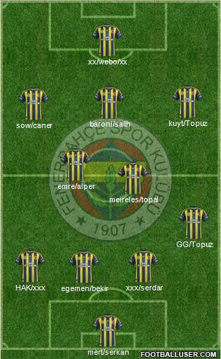 Fenerbahçe SK Formation 2013