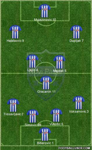 FK Novi Pazar football formation