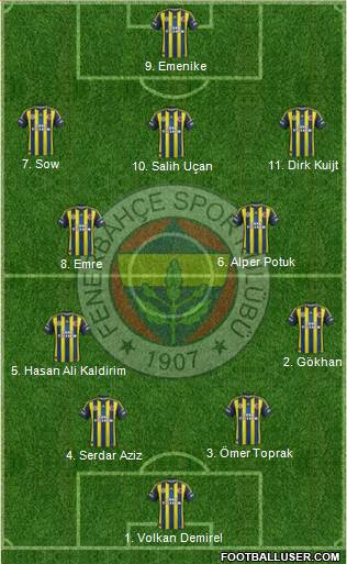 Fenerbahçe SK Formation 2013