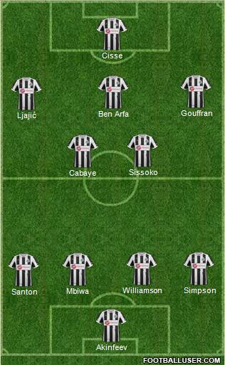 Newcastle United Formation 2013