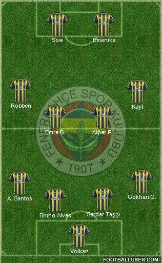 Fenerbahçe SK Formation 2013