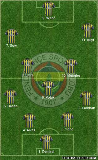 Fenerbahçe SK Formation 2013