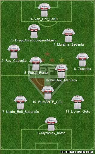 São Paulo FC Formation 2013