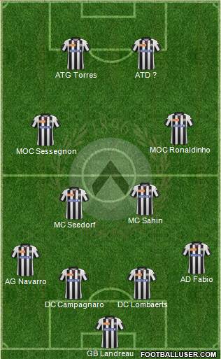 Udinese Formation 2013