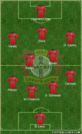 Bayer 04 Leverkusen Formation 2013