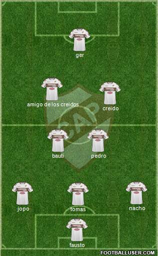 Platense 3-4-3 football formation