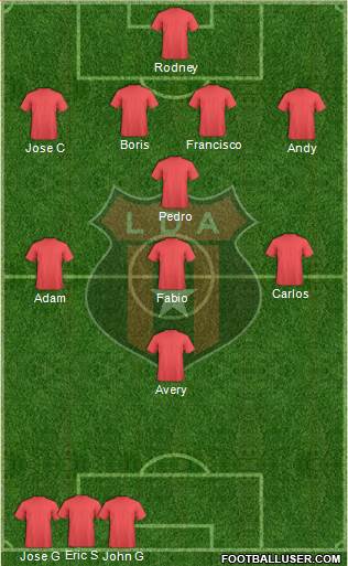 Liga Deportiva Alajuelense 4-1-3-2 football formation