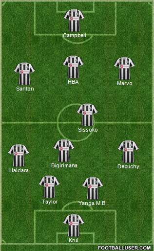 Newcastle United Formation 2013