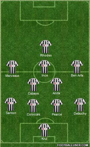 Newcastle United Formation 2013