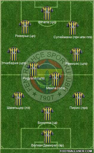 Fenerbahçe SK Formation 2013