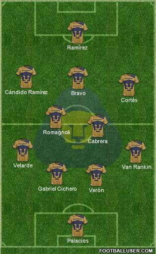 Club de Fútbol Universidad Formation 2013