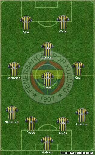 Fenerbahçe SK Formation 2013