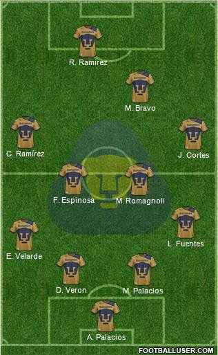 Club de Fútbol Universidad Formation 2013