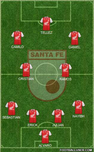 Santa Fe CD 4-3-3 football formation