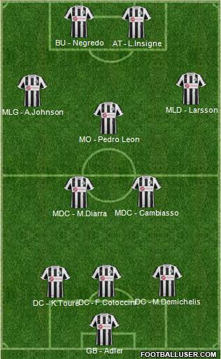 Newcastle United Formation 2013