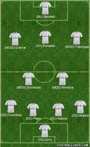 Tottenham Hotspur Formation 2013