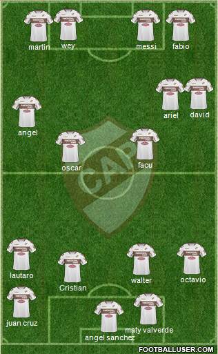 Platense 3-4-1-2 football formation