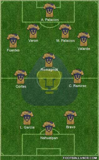 Club de Fútbol Universidad Formation 2013