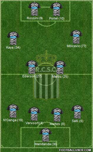 Sporting du Pays de Charleroi 4-2-2-2 football formation