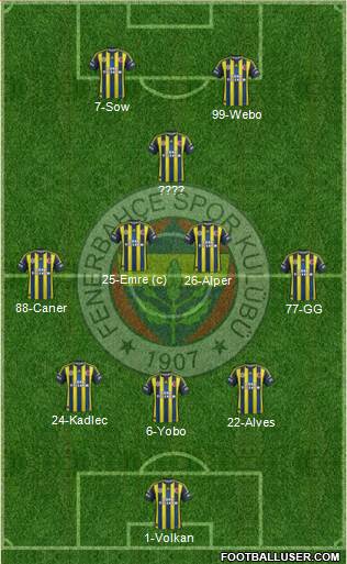 Fenerbahçe SK Formation 2013