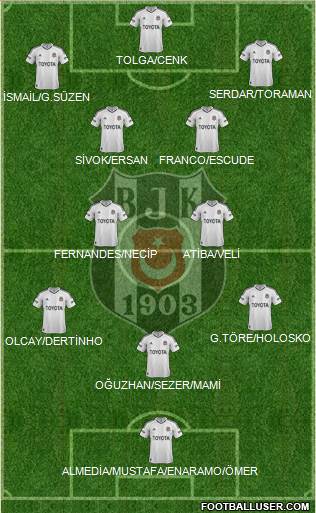 Besiktas JK Formation 2013