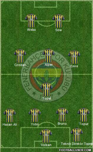 Fenerbahçe SK Formation 2013